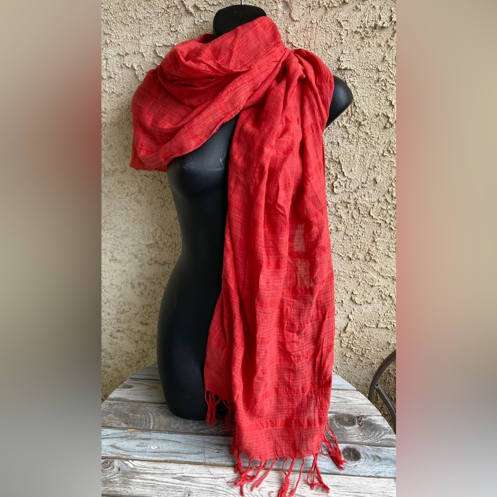 Red Abercrombie & Fitch Large Cotton Scarf/Shawl